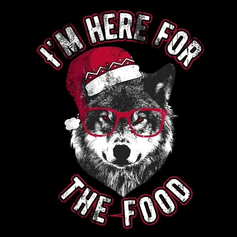 Ich bin wegen des Essens hier - Grumpy Christmas Wolf