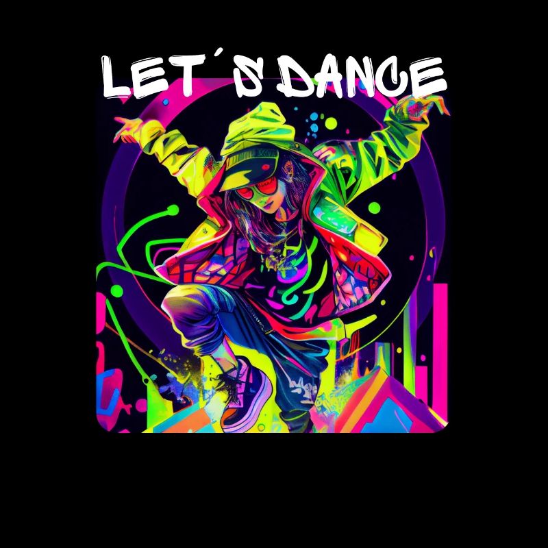 Woman in graffiti look dancing in disco 1