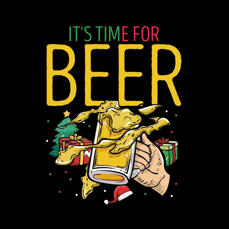 It's Time For Beer Funny Beer Lover Christmas Tea