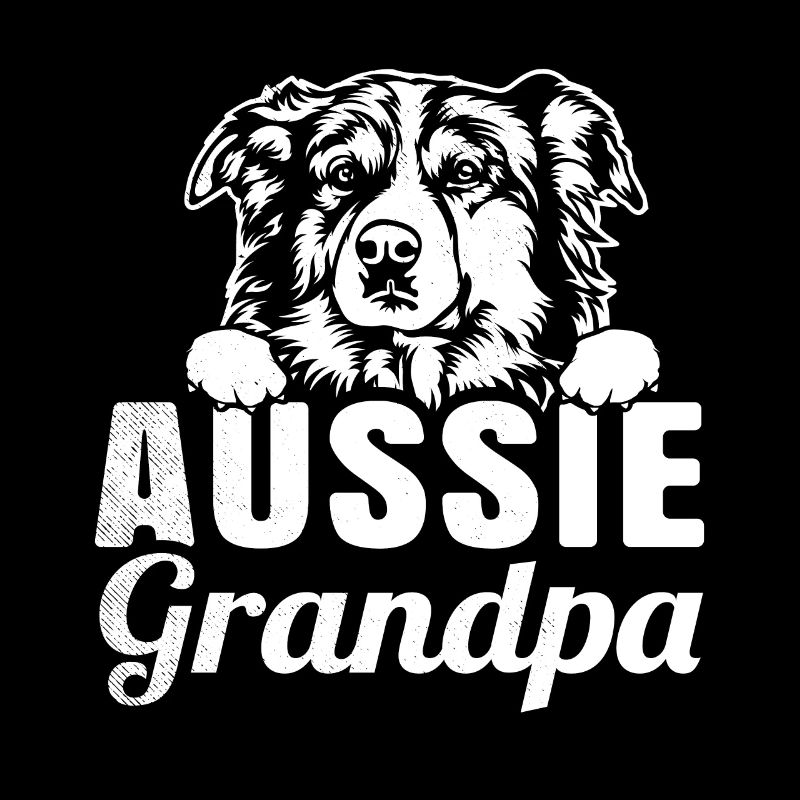 Mignon AUSSIE chien mignon propriétaire de chien de compagnie grand-père graphique