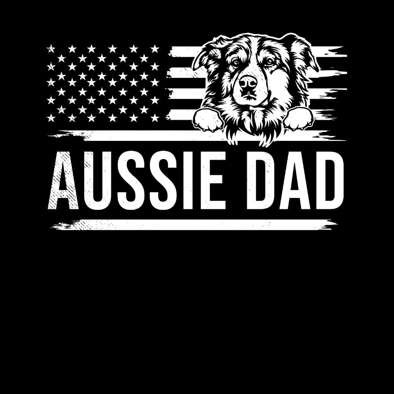 Mignon AUSSIE chien DAD propriétaire de chien drapeau américain