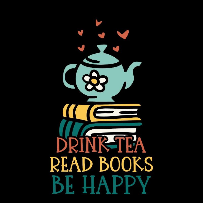 Tee Trinken Bücher Lesen Glücklich Sein