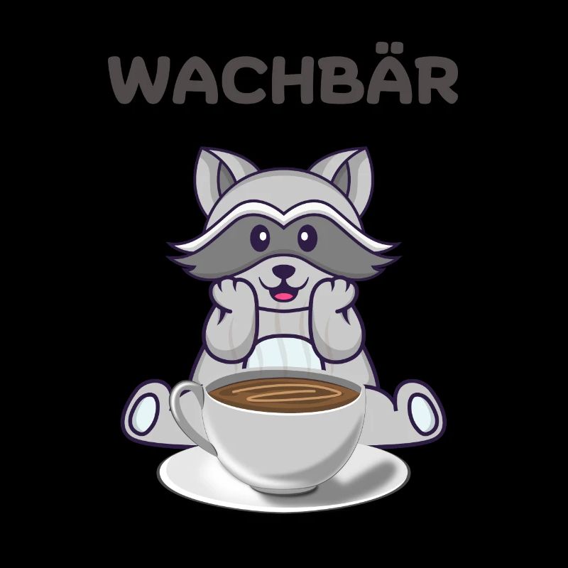 Niedliches Wachbär Design mit Kaffee