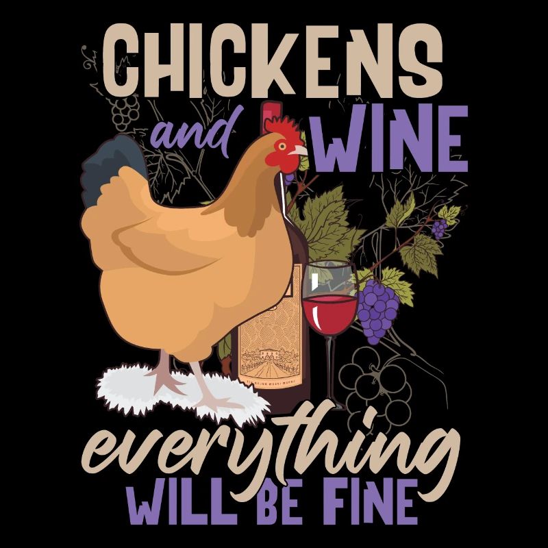 Poulets et vin