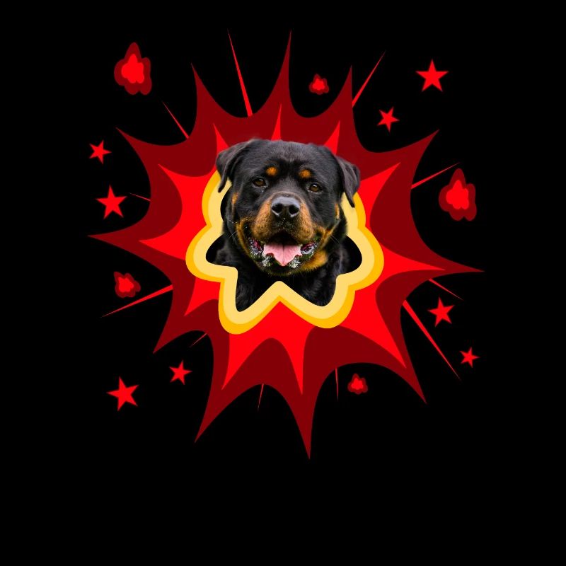 Conception de chien comique - Pow - Rottweiler
