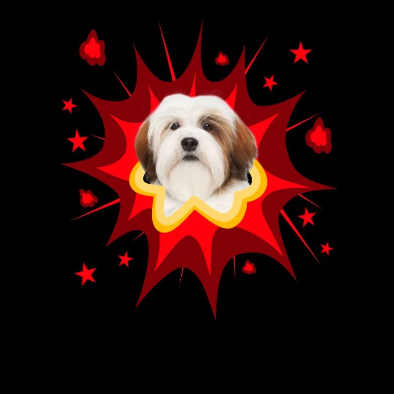 Conception de chien de bande dessinée - Pow - Lhassa Apso