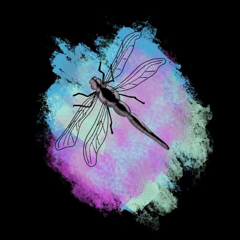 Libelle - bunt - Aquarell - Hippie