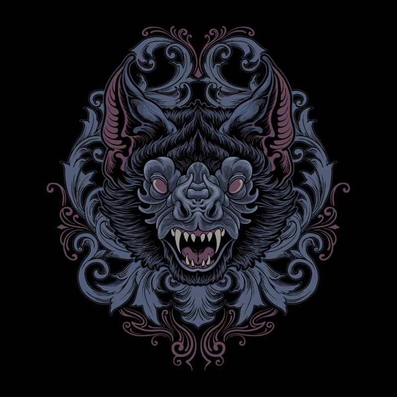 Fledermaus mit javanischem Ornament