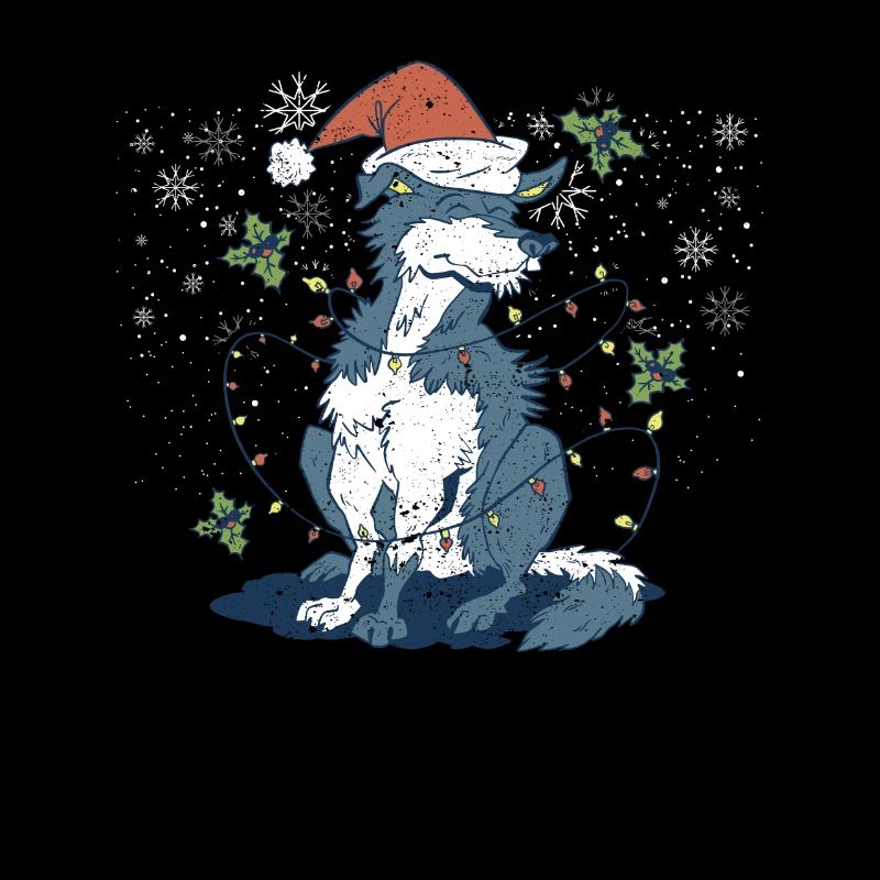 Siberian Husky Weihnachtsmann Weihnachtsbaum Licht