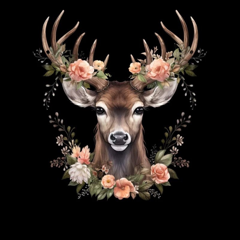 Ersatz Dirndl Hirschgeweih Hirsch Blumen Damen