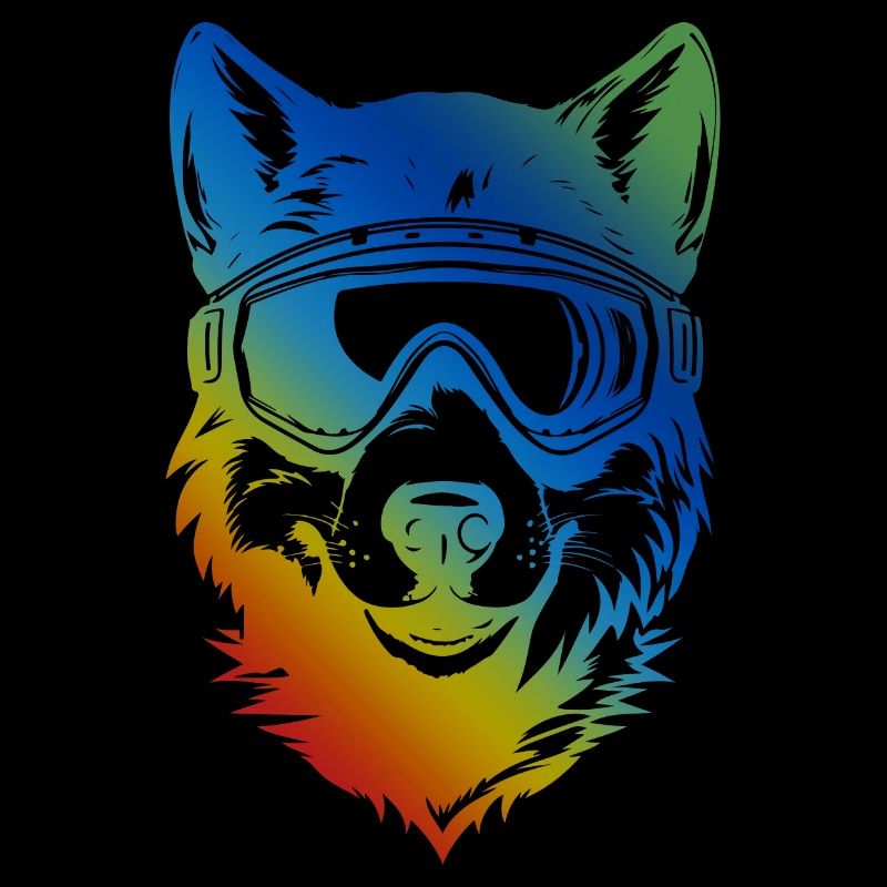 Loup de ski coloré