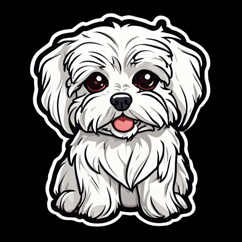 Mignon Chiot Maltais Petit Chien Mignon Blanc