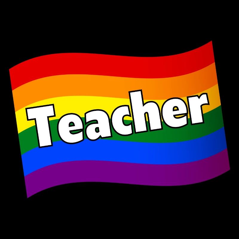 Gay Pride schwuler Lehrer schwuler Pädagoge Regenbogenflagge