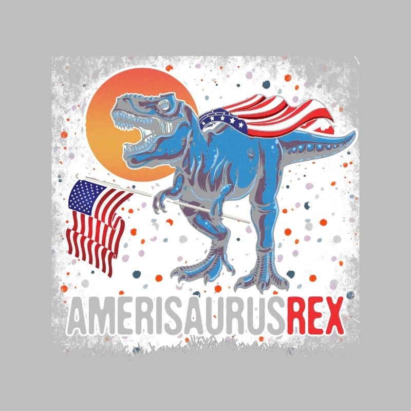 Patriotic Amerisaurus Rex Fun Dinosaur Waving