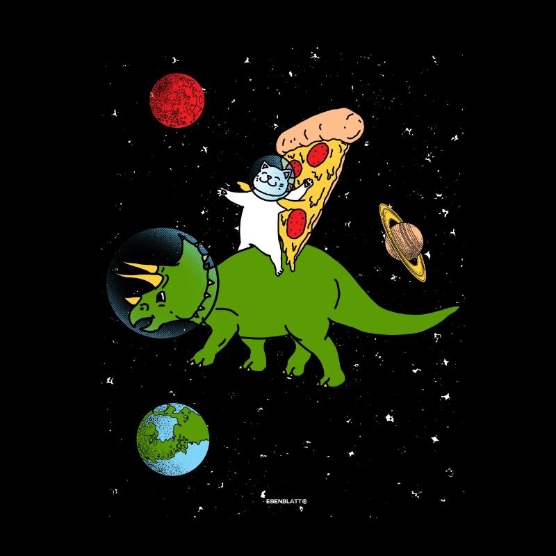 Cadeau de dinosaure de chat à pizza