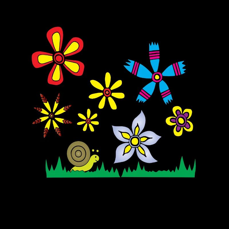 Snail on flower meadow