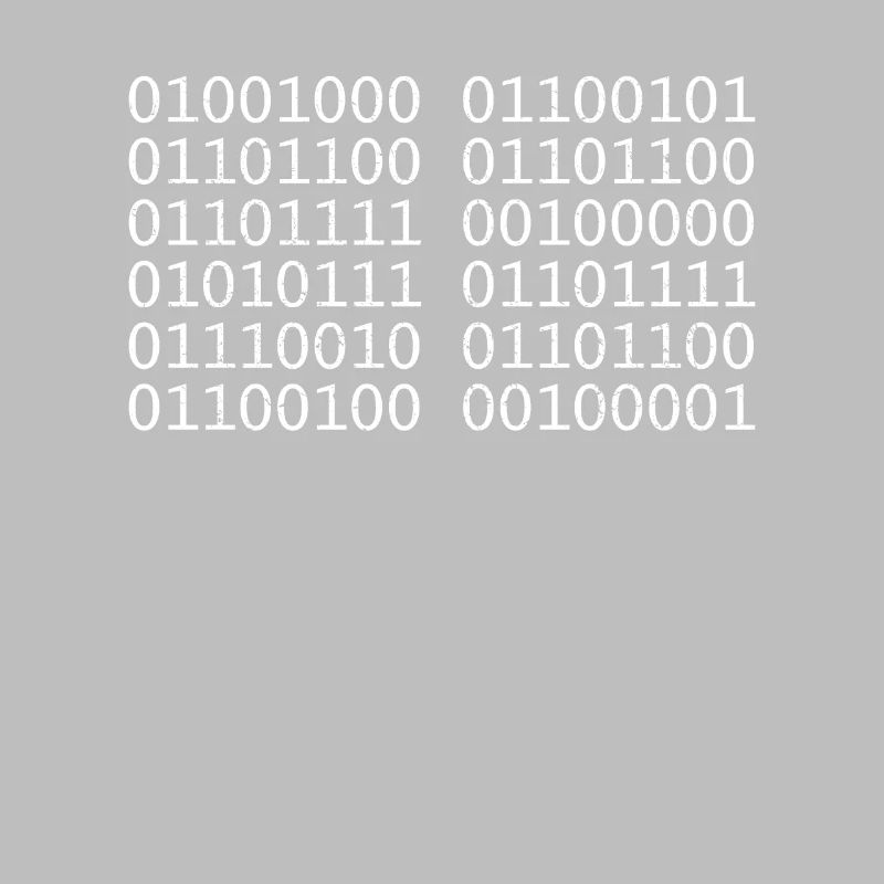Hello World! Binary Unicode computer science