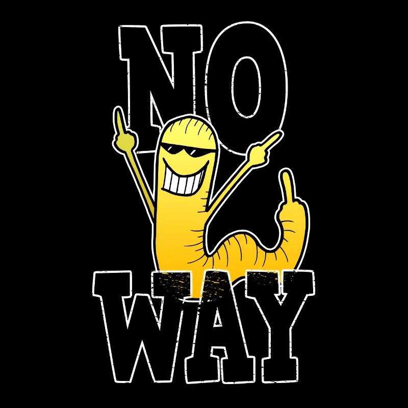 No Way Mittelfinger Wurm Comic Geschenk