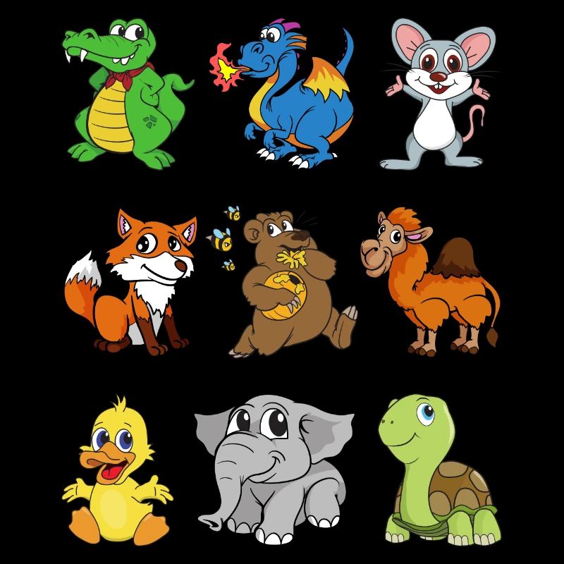 Crocodile Dragon Mouse Camel Fox Bear Duck Elephant