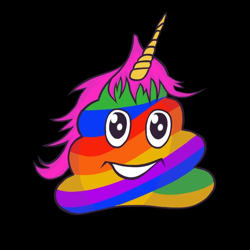 Unicorn Poop Emoticon Garbage Rainbow