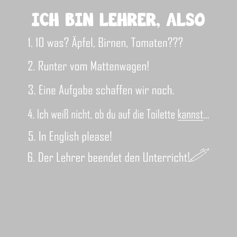 Ich bin Lehrer
