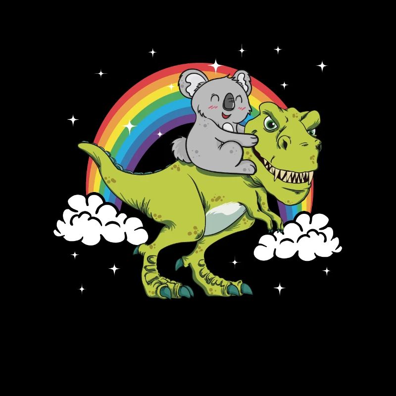 Koala Bär Reitet T-Rex Dinausaurier Geschenk