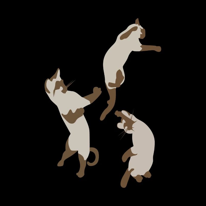 Three Cats Jumping Playful Gift
