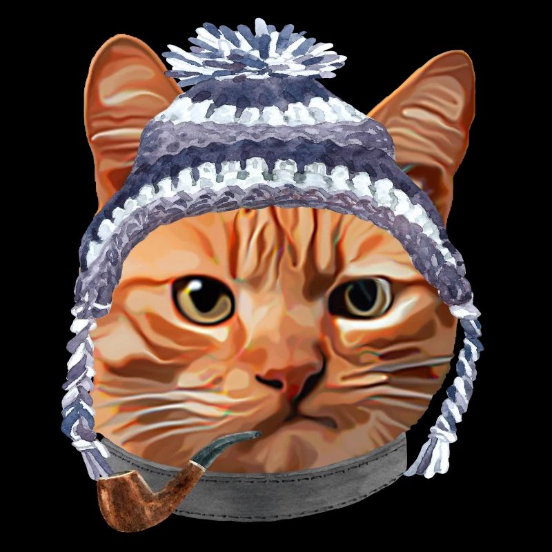 Cat Kitty Kitten In Kleidung Pipe Toque Beanie