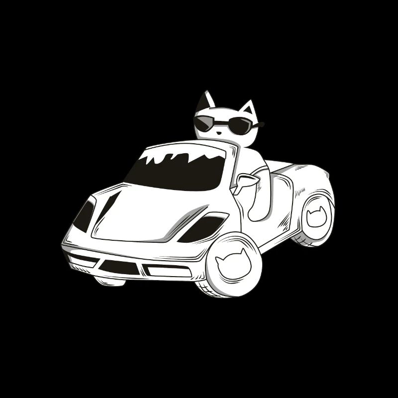 Katze im Auto / Geschenk / Geschenkidee