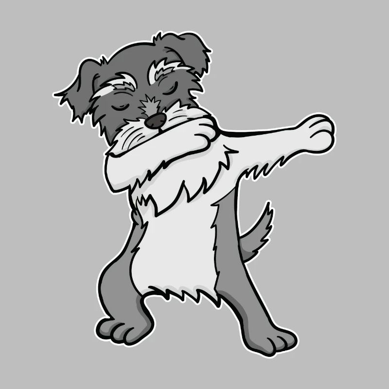 Schnauzer Dog Dabbing Dabbin Dabb Dance Gift
