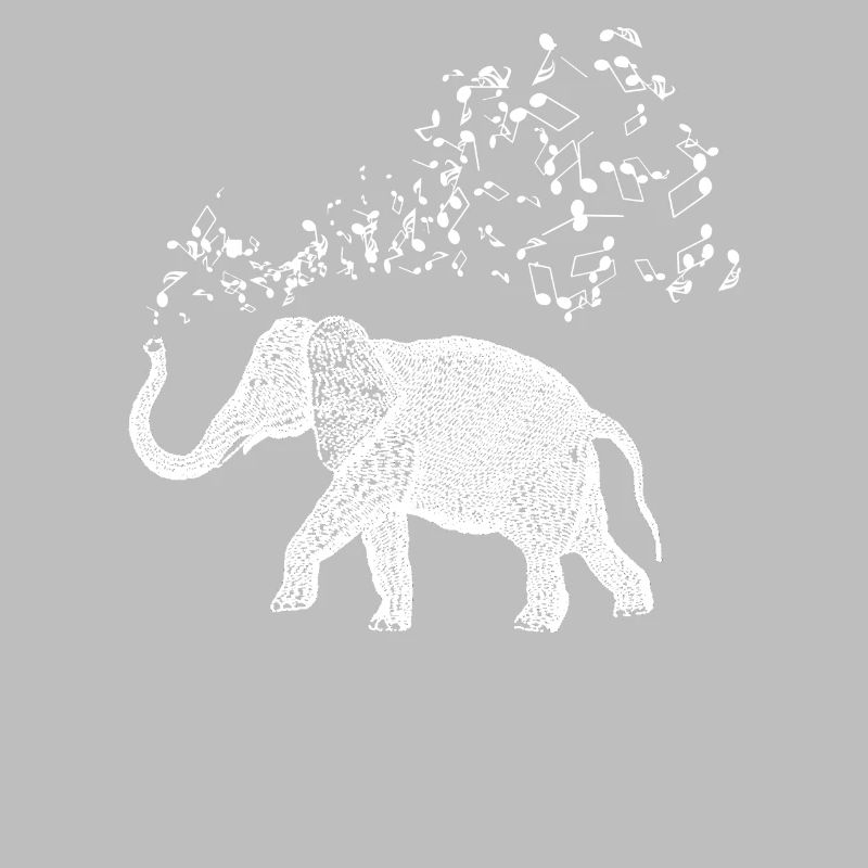 Elephant avec trompe et notes de musiques