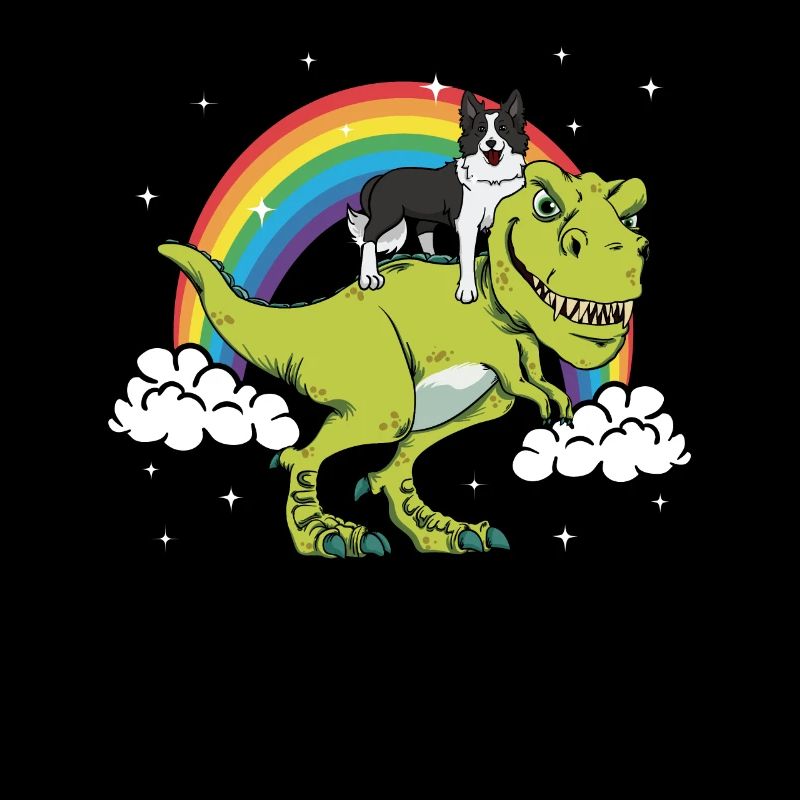 Border Collie Dog T Rex Dinosaur Dino Gift