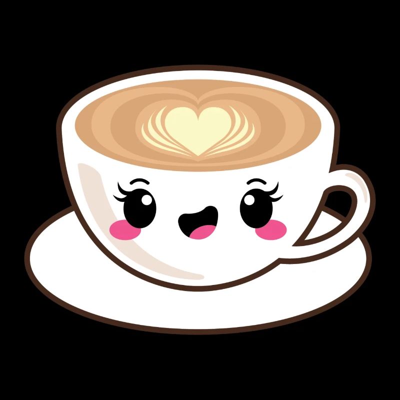 Kawaii cappuccino coffee