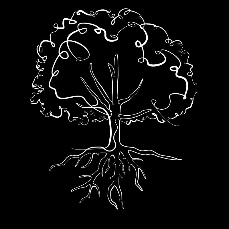 Tree with roots Environmental protection - one line drawing
