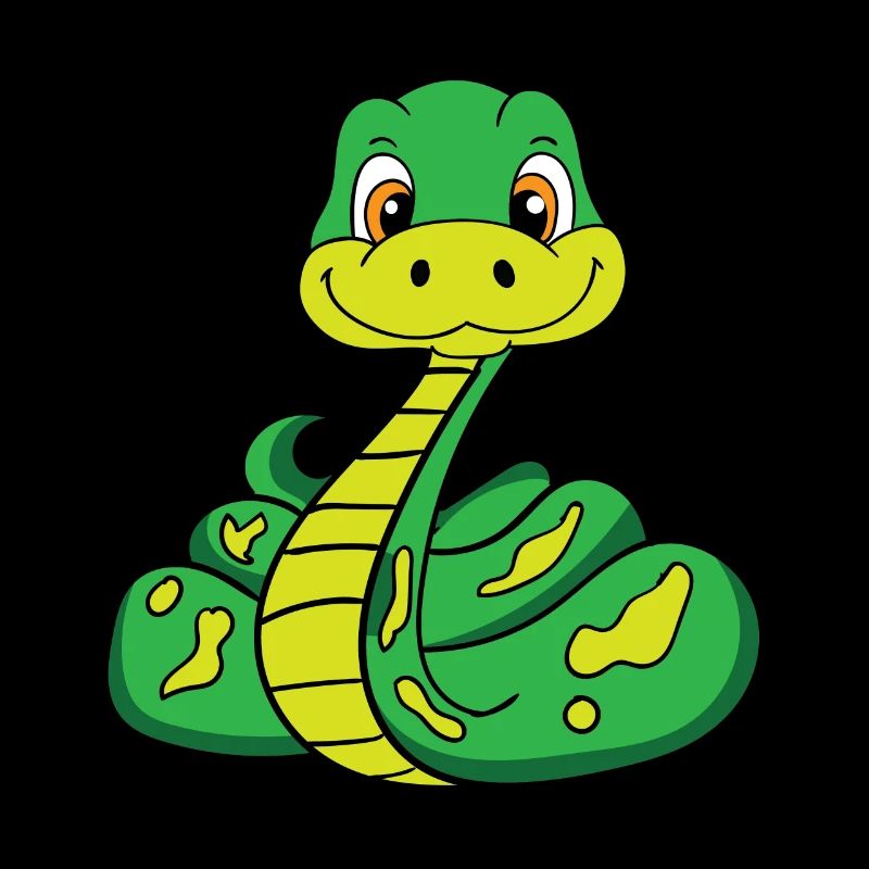 Bébé serpent dessin animé vert mignon