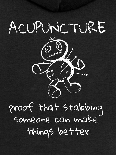 Acupuncture funny saying with voodoo doll