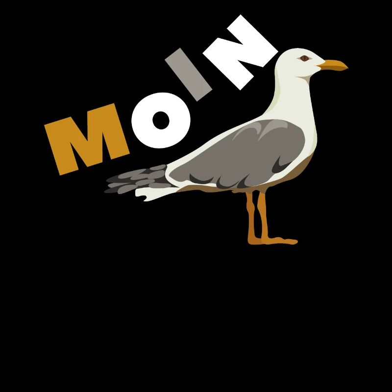 Moin with seagull Typical North German word