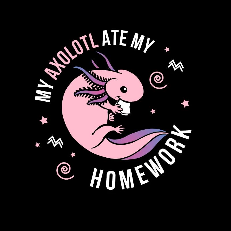 Axolotl étudiant écolière inscription école primaire