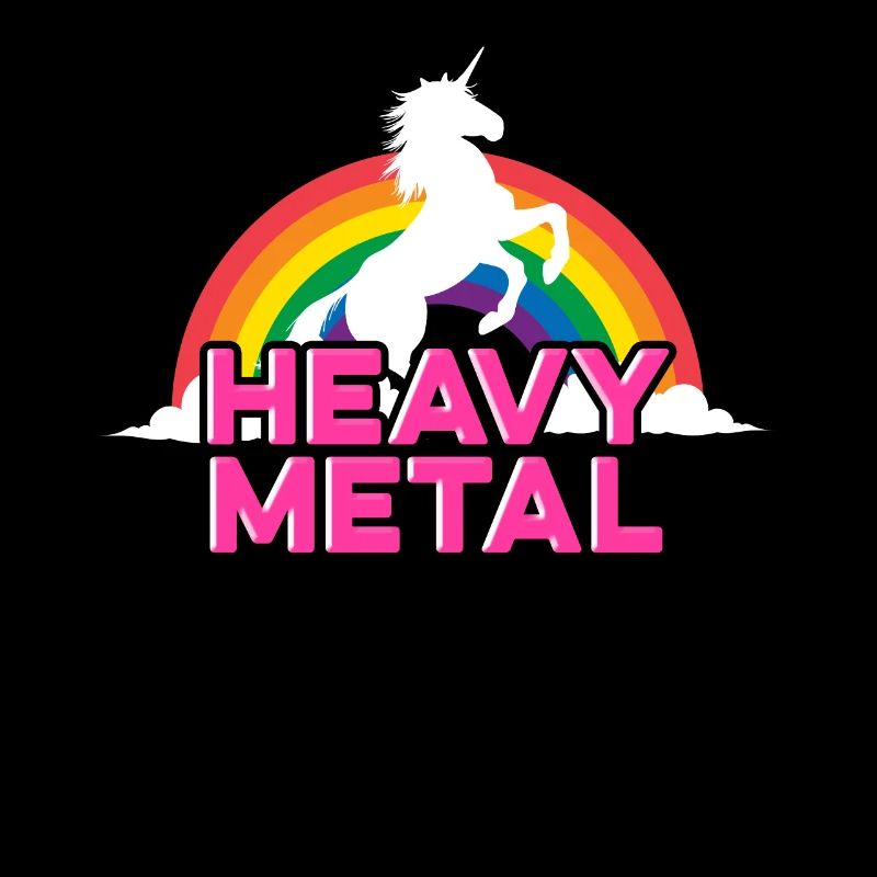 Heavy Metal Unicorn Einhorn Regenbogen