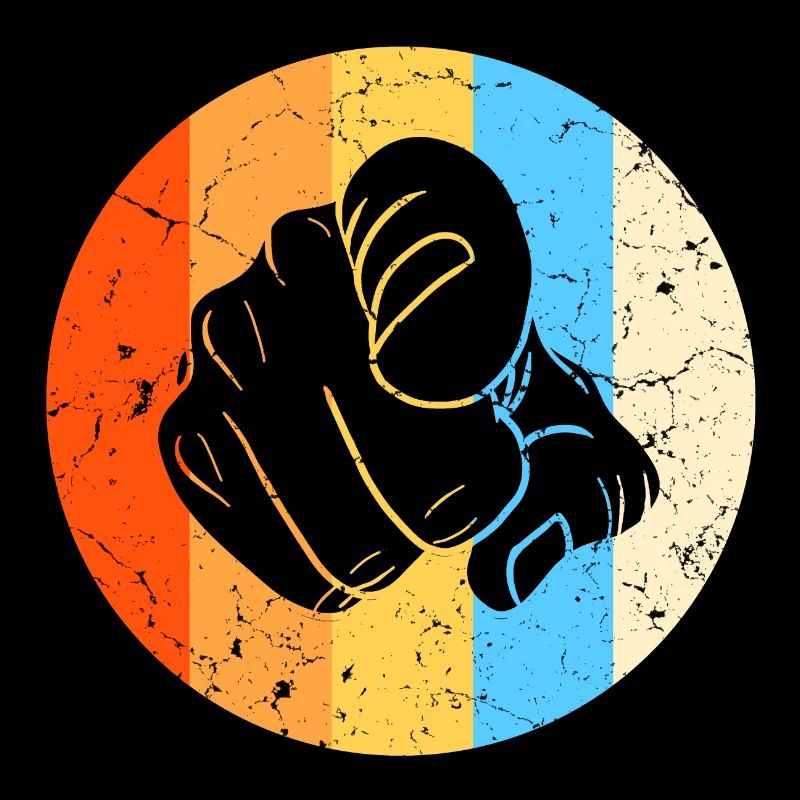 Zeigefinger Zeigen Hand Faust Retro