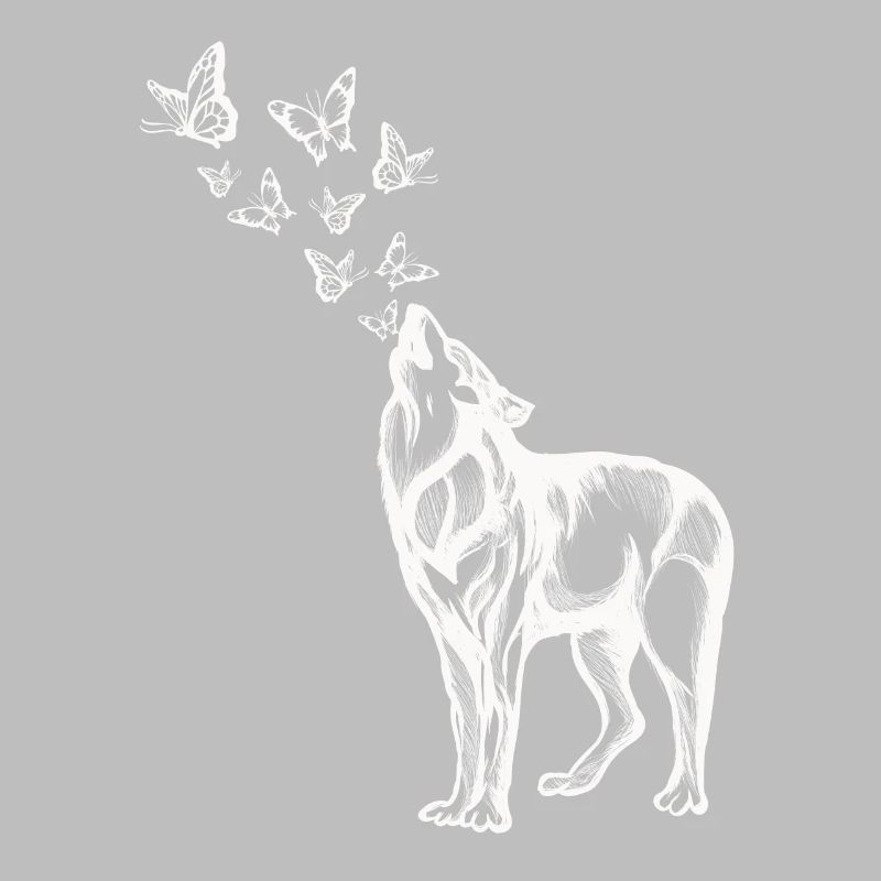Wolf und Schmetterlinge