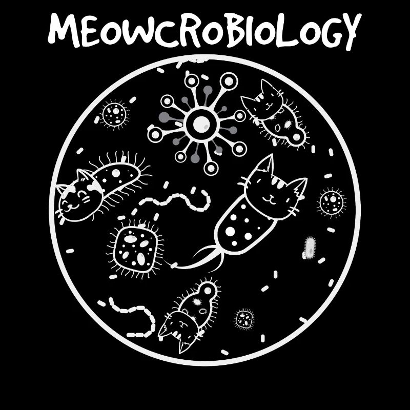 Microbiology Distressed Cat Lovers Funny Joke