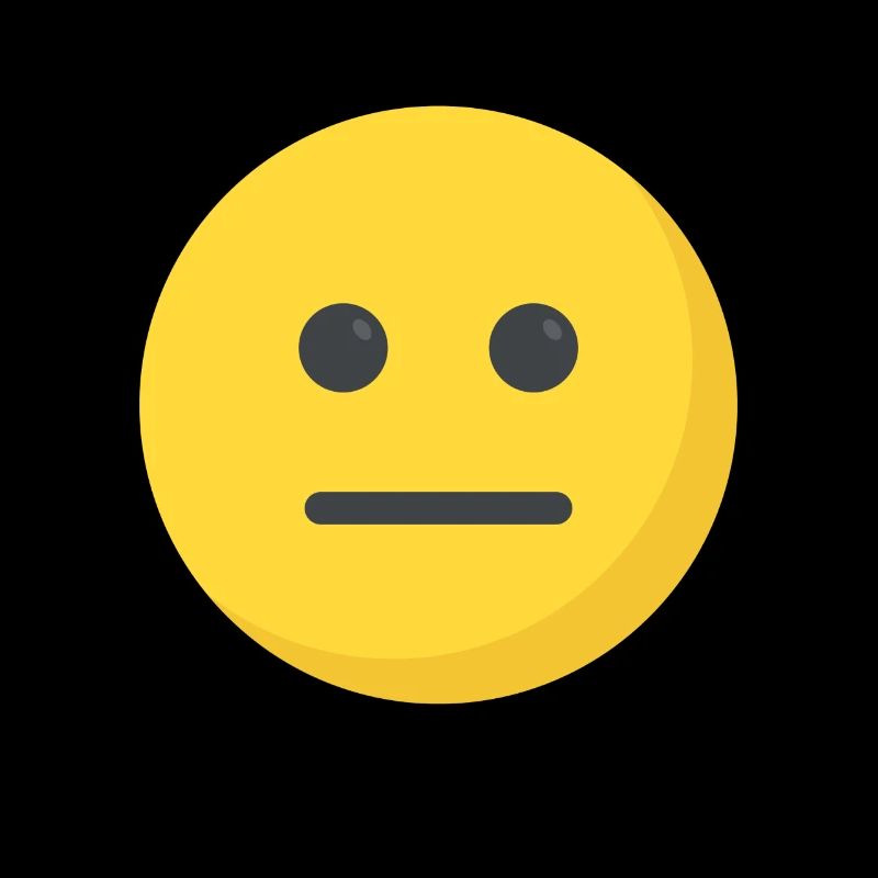 Funny Straight Face Emoticon Cute Neutral Face