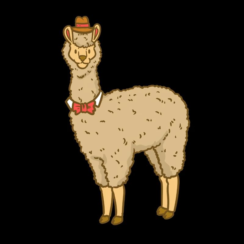 Süßes, Llama, in formeller, klassischer Kleidung