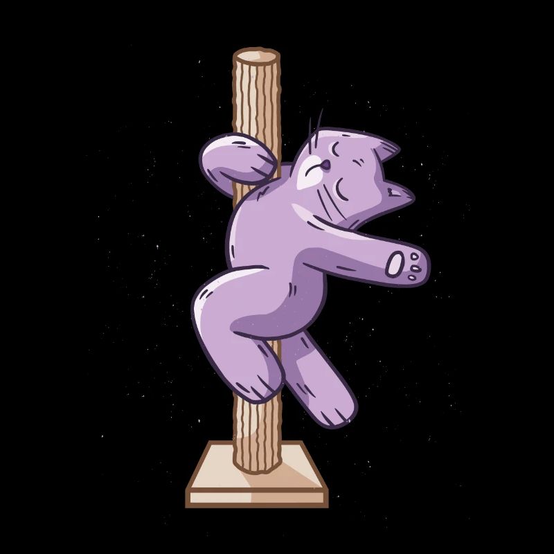 Chat drôle de pole dance