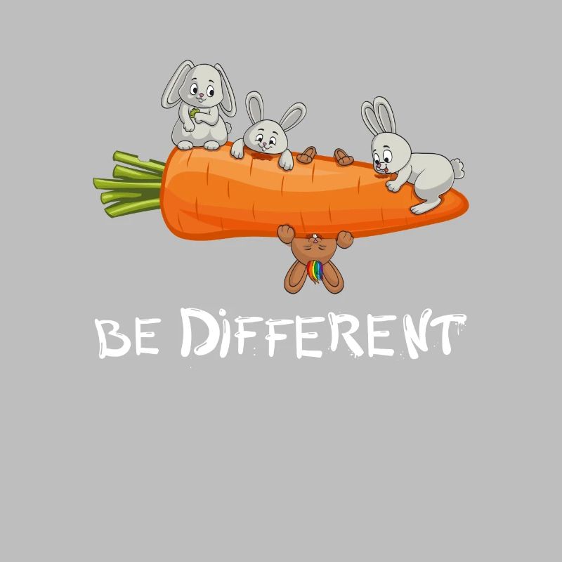 Be Different Funny Rabbit Cute Bunny Design