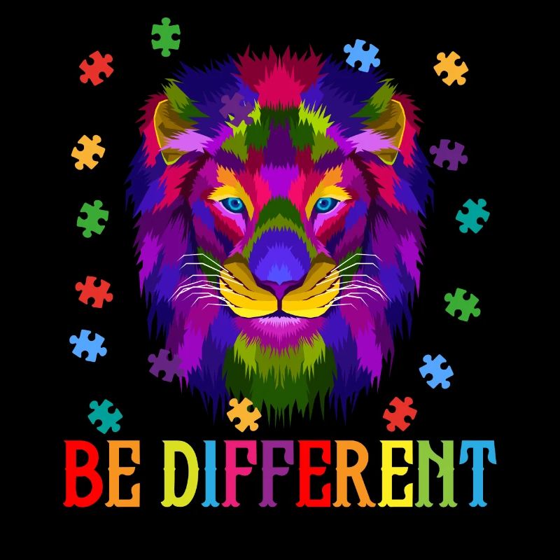 Seien Sie anders - Austism Puzzle ASD Support Lion