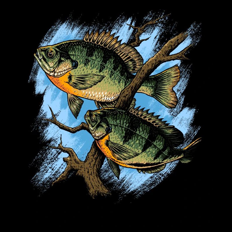 Bluegill Illustration Fishing Pullover design