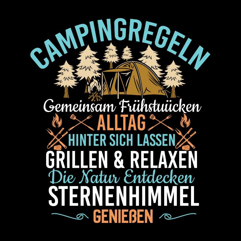 Lustig Camping Regeln Zelten Spruch