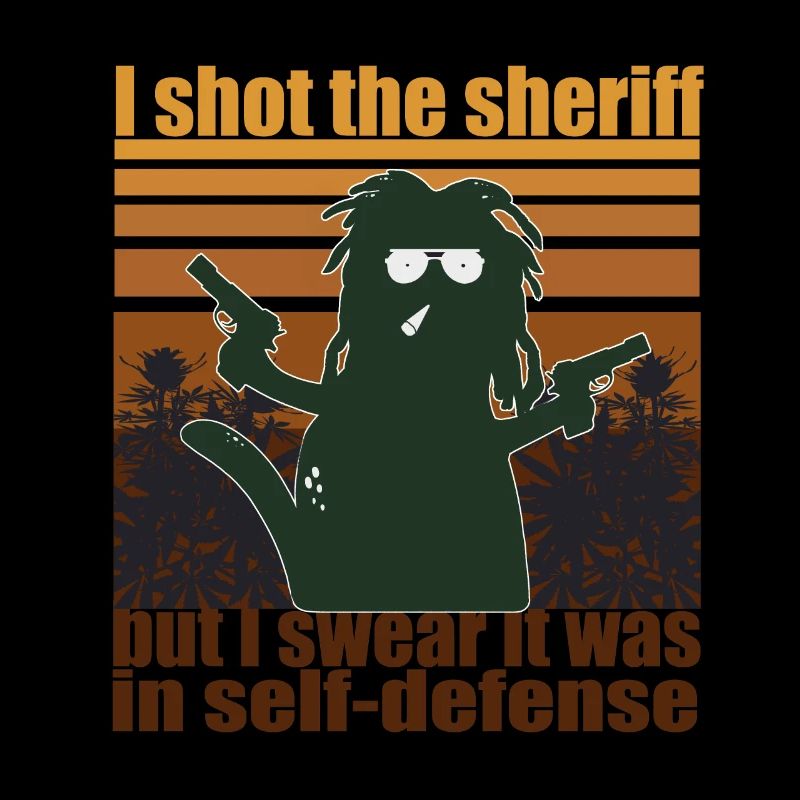Rasta Cat Shot The Sheriff Cannabis Marijuana